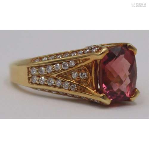 JEWELRY. 18kt Gold Diamond and Colored Gem Ring.