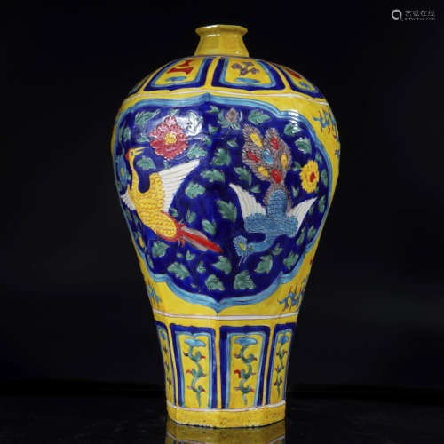 Fahua Color Phoenix Meiping Vase