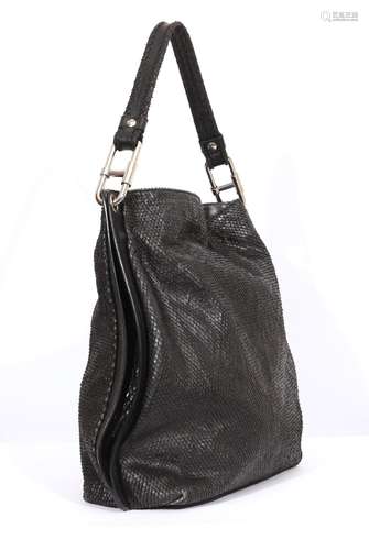 Studio Pollini Sac en cuir noir immitation serpent. Etat d&#...