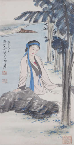 The Court Lady，by Zhang Daqian