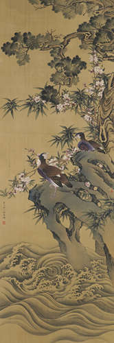 Chinese Bird-and-Flower Painting by Zou Yigui