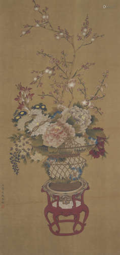 Chinese Flower Painting by Jiang Tingxi