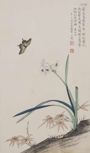 Chinese Flower Painting by Yu Feian