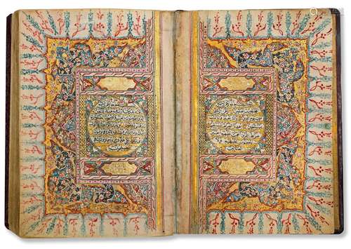 A SMALL ILLUMINATED QURAN, OTTOMAN TURKEY, DATED 22ND SHA&#x...