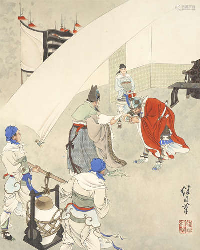 Chinese Figure Painting by Liu Jiyou