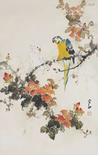 Chinese Bird-and-Flower Painting by Zhao Shaoang