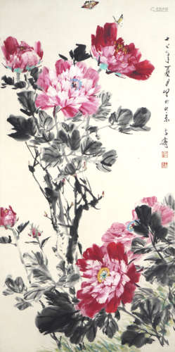 Chinese Flower Painting by Wang Xuetao