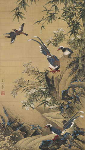 Chinese Bird-and-Flower Painting by Yu Zhi