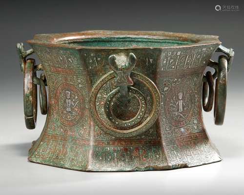 A SILVER-INLAID MORTAR, KHORSAN, 13TH CENTURY