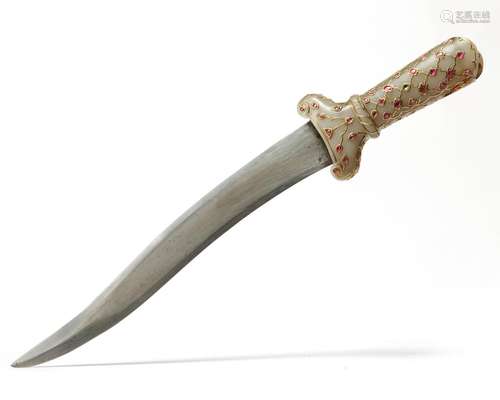 A FINE MUGHAL GEM-SET JADE-HILTED DAGGER, JAHANGIR PERIOD, 1...