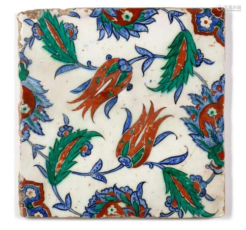 AN IZNIK POLYCHROME TILE, TURKEY, CIRCA 1570