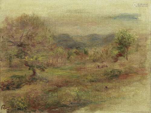 Pierre-Auguste RENOIR 1841 - 1919 Paysage en roux - circa 19...