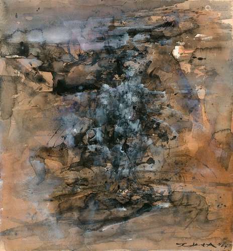 ZAO WOU- KI (1920 - 2013) SANS TITRE - 1964 Aquarelle sur pa...