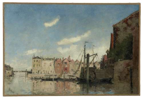 Frank - Myers BOGGS 1855 - 1926 Le port de Dordrecht - circa...
