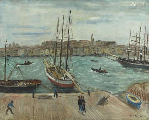 Charles CAMOIN 1879 - 1965 Port de Marseille par temps gris ...