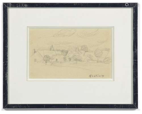Roger de LA FRESNAYE 1885 -1925 Paysage - 1910 Crayon sur pa...
