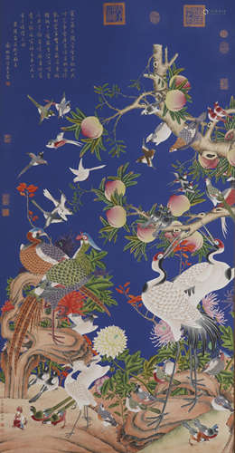 Chinese Bird-and-Flower Painting by Jiang Tingxi