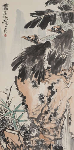 Chinese Bird Painting by Pan Tianshou