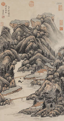 Chinese Landscape Painting by Wang Shimin