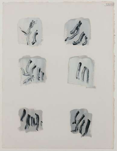 Henri MICHAUX (1899 - 1984) ALPHABET - 1967 Gouache sur papi...