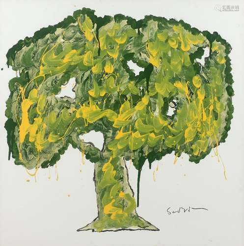 Mario SCHIFANO (1934 - 1998) ALBERO DELLA VITA - 1984 Acryli...