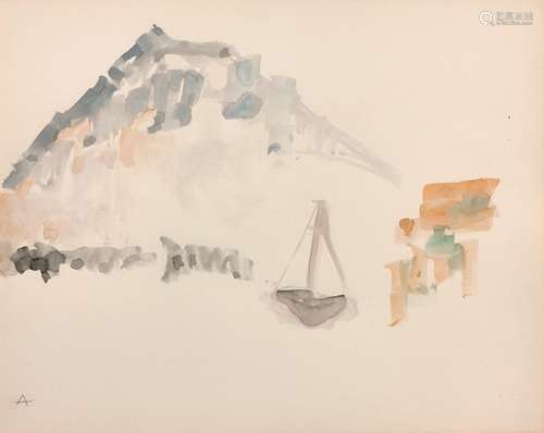 Etel ADNAN (1925 - 2021) SANS TITRE - 1987 Aquarelle sur pap...