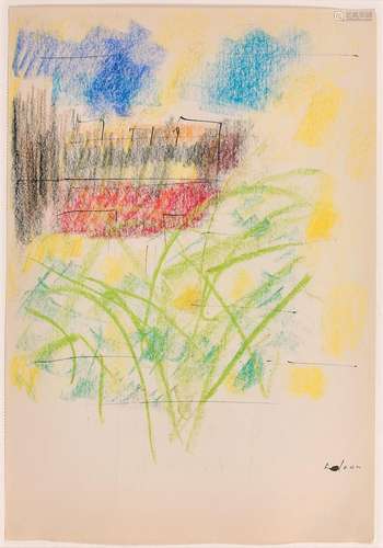 Etel ADNAN (1925 - 2021) SANS TITRE - Circa 1975 Pastel et e...