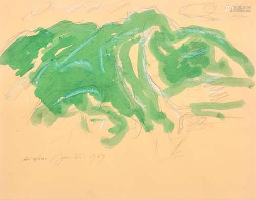 Etel ADNAN (1925 - 2021) SANS TITRE - 1989 Aquarelle, pastel...