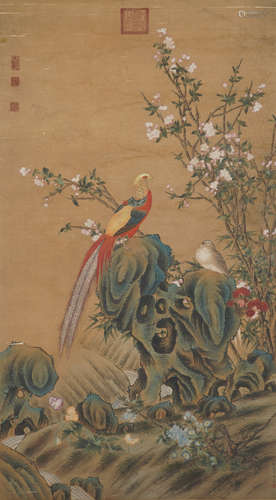 Chinese Bird-and-Flower Painting by Giuseppe Castiglione