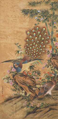 Chinese Bird-and-Flower Painting by Zou Yigui