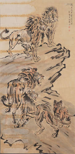 The Lions，by Xu Beihong