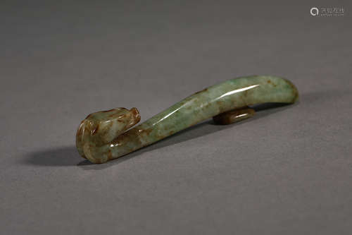 Mottled Jadeite Dragon Belt Hook