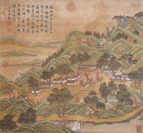 Chinese Landscape Painting, signed Qianlong