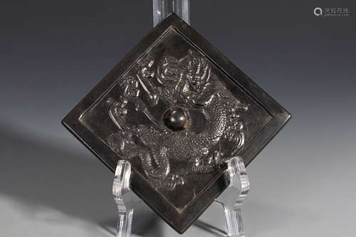 Bronze Phoenix-Bird Square Mirror