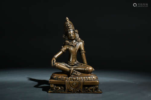 Brass Figure of Seated Tara