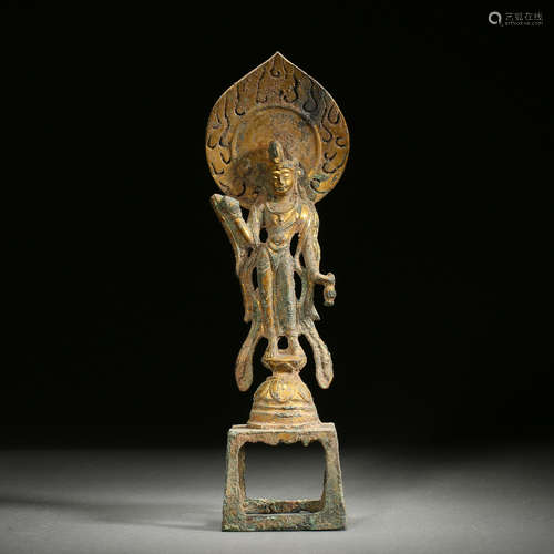 Gilt Bronze Figure of Standing Buddha