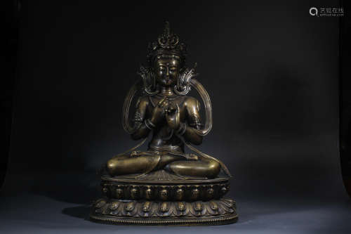 Brass Figure of Seated Buddha