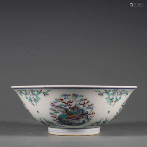 Doucai Glaze Phoenix Bowl