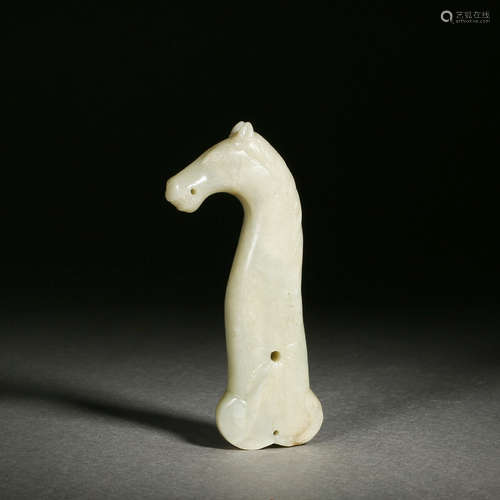 Carved Jade Horse-Form Dagger