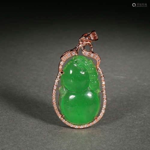 Embellished Jade Pendant