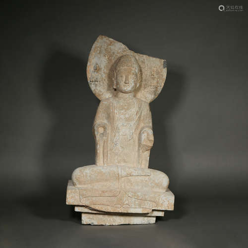 Carved Stone Figure of Buddha