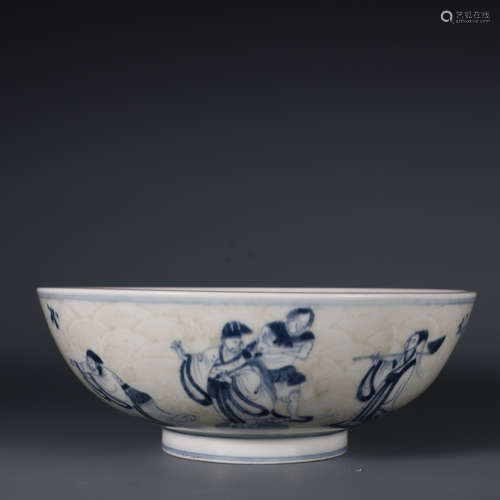 Blue and White Eight Immortals Bowl