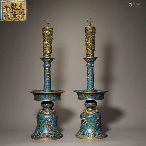 Cloisonne Enamel Candlesticks