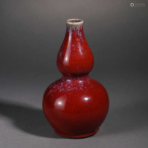 Sacrificial-Red Glaze Double-Gourd-Shape Vase