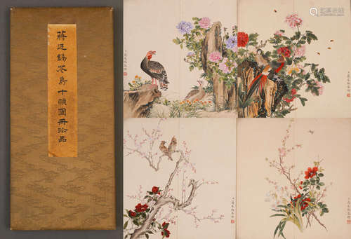 Chinese Flower and Bird Painting Album, signed Jiang Lianxin