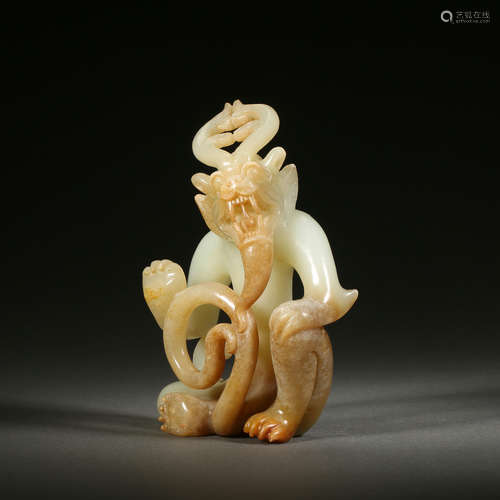 Carved Russet Jade Figure of Dragon