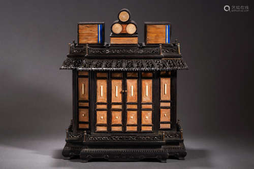 Carved Sandalwood Stationery Cabinet