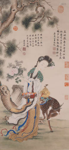 Chinese Figure Painting, signed Tang Bohu