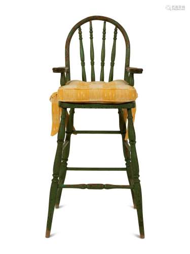 An American Painted Windsor   Child's High Chair Height...