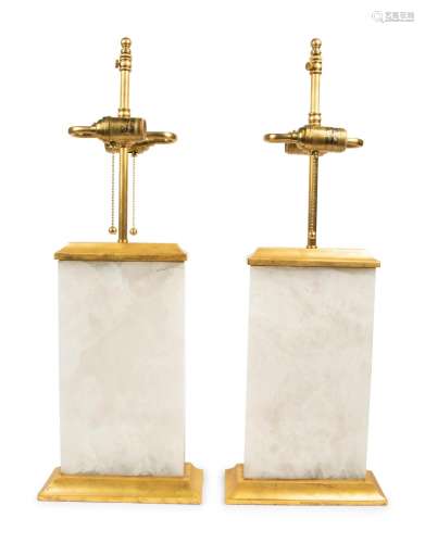 A Pair of Onyx Base Table Lamps by Visual Comfort   Height o...